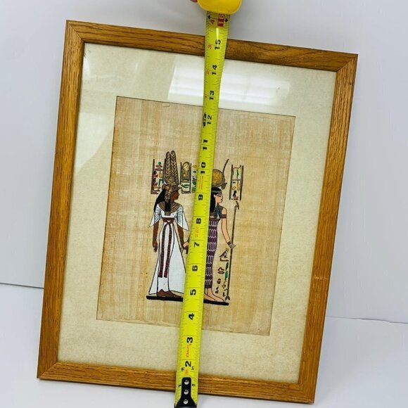 The Papyrus Egyptian Goddess Hand Painted Hand Made Art Gold Black Metallic Gold - Picture 9 of 11